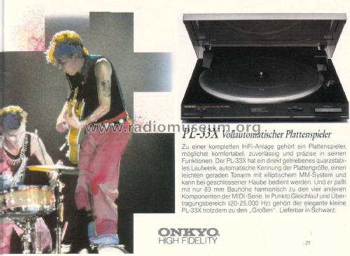 Full Automatic Stereo Turntable PL-33X Midi-System; Onkyo, Osaka Denki (ID = 1816295) R-Player