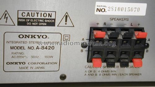 Integrated Stereo Amplifier A-8420; Onkyo, Osaka Denki (ID = 2120294) Ampl/Mixer