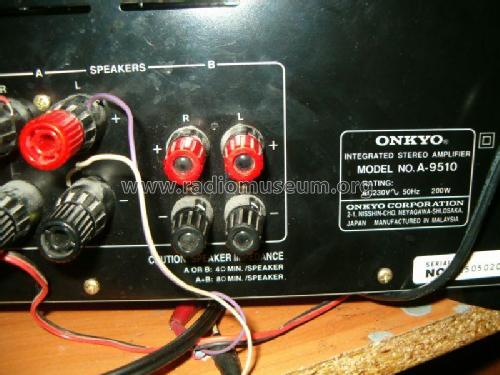 Integrated Stereo Amplifier A-9510; Onkyo, Osaka Denki (ID = 1801765) Ampl/Mixer