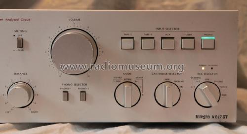Servo Operational Integrated Stereo Amplifier Integra A-817 GT; Onkyo, Osaka Denki (ID = 2100004) Ampl/Mixer
