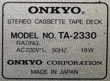 Stereo Cassette Tape Deck TA-2330; Onkyo, Osaka Denki (ID = 697443) R-Player