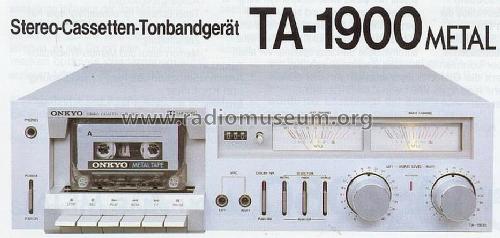 Stereo Cassette Tape Deck TA-1900; Onkyo, Osaka Denki (ID = 589272) R-Player