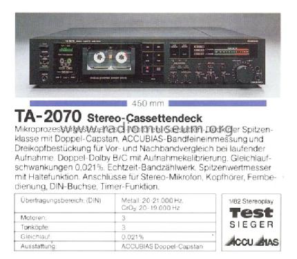 Stereo Cassette Tape Deck TA-2070; Onkyo, Osaka Denki (ID = 661477) R-Player