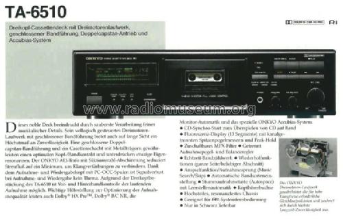 Stereo Cassette Tape Deck TA-6510; Onkyo, Osaka Denki (ID = 652325) R-Player