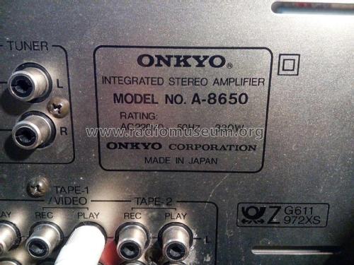 Integra Integrated Stereo Amplifier A-8650; Onkyo, Osaka Denki (ID = 2622771) Ampl/Mixer