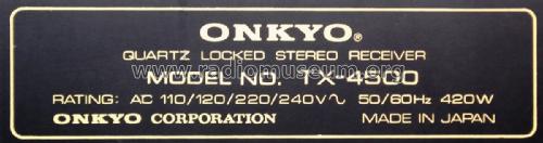 Quartz Locked Stereo Receiver TX-4500; Onkyo, Osaka Denki (ID = 2606162) Radio