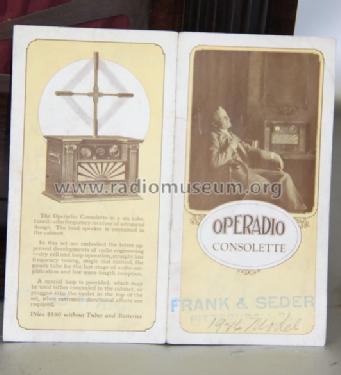 1926 Consolette ; Operadio Corp.; St. (ID = 681430) Radio