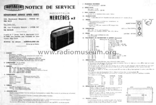 Mercédès 2 ; Optalix, T.E.D., (ID = 2663662) Radio