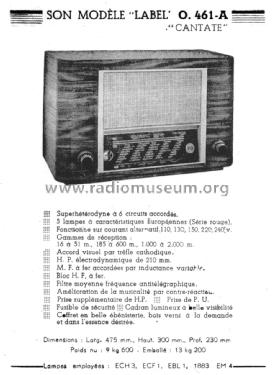 Cantate O461-A ; ORA, Oradyne, Gérard (ID = 1418564) Radio