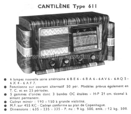 Cantilène 611; ORA, Oradyne, Gérard (ID = 1417769) Radio