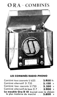 Combiné Radio-Phono D7; ORA, Oradyne, Gérard (ID = 2206403) Radio