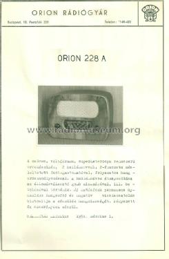 228A; Orion; Budapest (ID = 1534224) Radio