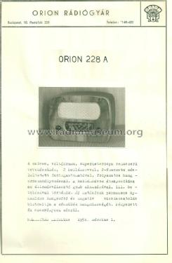 228A; Orion; Budapest (ID = 1534226) Radio
