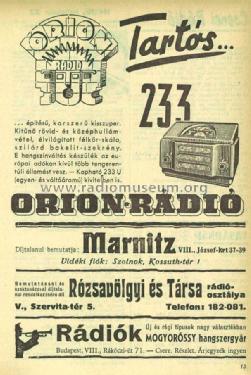 233; Orion; Budapest (ID = 2462809) Radio