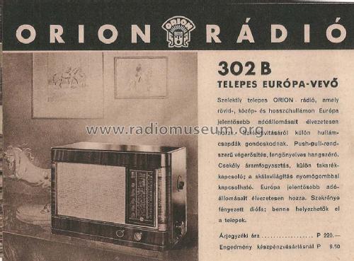 302B; Orion; Budapest (ID = 1502689) Radio