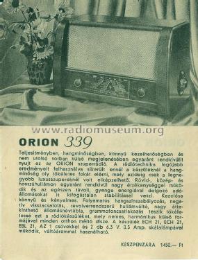 339; Orion; Budapest (ID = 1488077) Radio