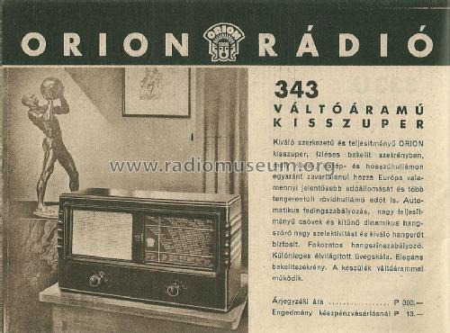 343; Orion; Budapest (ID = 1490890) Radio