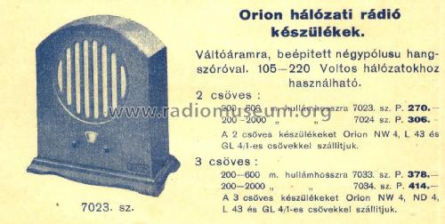 7023; Orion; Budapest (ID = 2265363) Radio