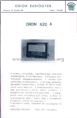 820A; Orion; Budapest (ID = 1504036) Radio