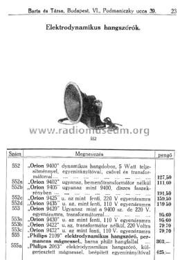 9402; Orion; Budapest (ID = 2231263) Speaker-P