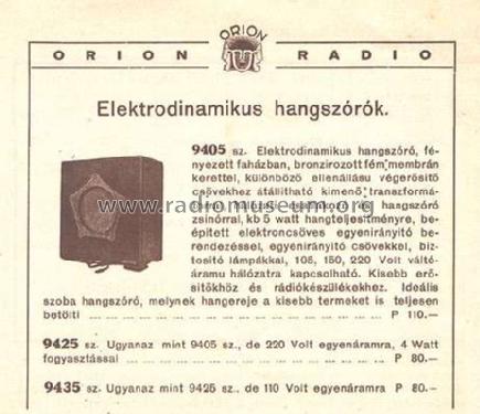 9425; Orion; Budapest (ID = 826160) Speaker-P