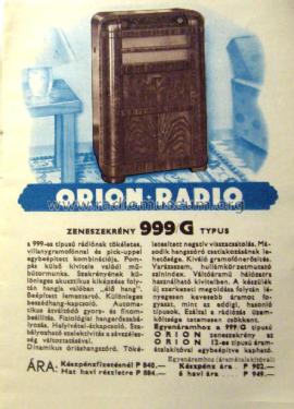 999G; Orion; Budapest (ID = 1962522) Radio