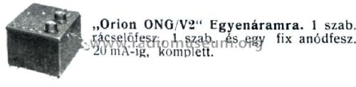 Anódpótló és töltőkészülék ONG/V2 DC; Orion; Budapest (ID = 1596939) Aliment.