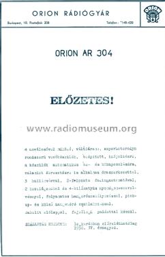 AR304-47K; Orion; Budapest (ID = 2227701) Radio