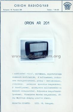 AR 201; Orion; Budapest (ID = 2236416) Radio