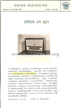 AR 801 II; Orion; Budapest (ID = 1519187) Radio
