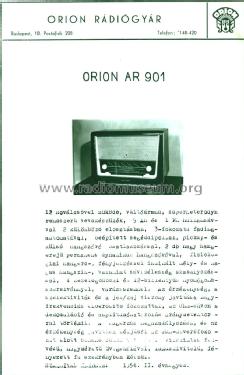 AR 901; Orion; Budapest (ID = 1497544) Radio