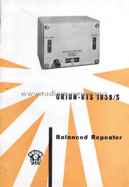 Balanced Repeater 1839/S; Orion; Budapest (ID = 1345159) Equipment