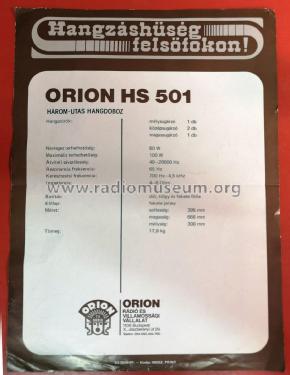 Hi-Fi Box Boleró HS-501; Orion; Budapest (ID = 2642190) Parlante