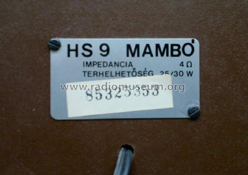 Mambo HS-9; Orion; Budapest (ID = 1195009) Parlante