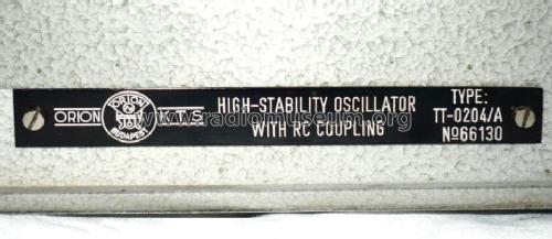 High-Stability Oscillator RC TT-0204/A; Orion; Budapest (ID = 1195444) Equipment