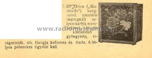 Musikalfa II ; Orion; Budapest (ID = 2222618) Speaker-P