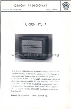 Néprádió 115A; Orion; Budapest (ID = 2241664) Radio