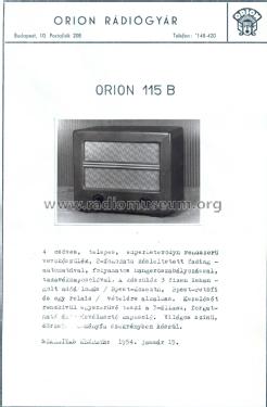 Néprádió 115B; Orion; Budapest (ID = 2241666) Radio