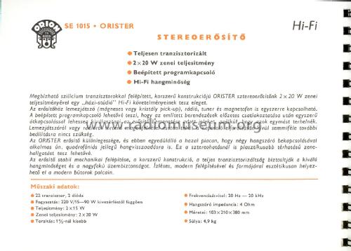 Orister SE-1015; Orion; Budapest (ID = 2225731) Ampl/Mixer