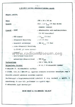 Satellit decoder D2-MAC; Orion; Budapest (ID = 1567244) DIG/SAT