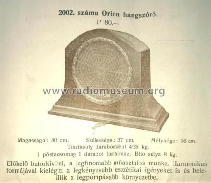 Speaker 2002; Orion; Budapest (ID = 2012561) Parleur