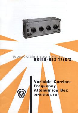 Variable Carrier-Frequency Attenuation Box 1716/S; Orion; Budapest (ID = 1345134) Equipment