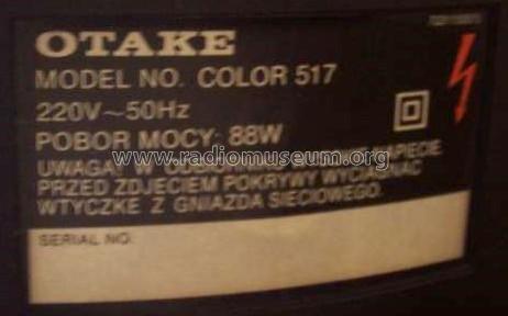 Otake Color 517; Orion Electric Co., (ID = 1813379) Televisore