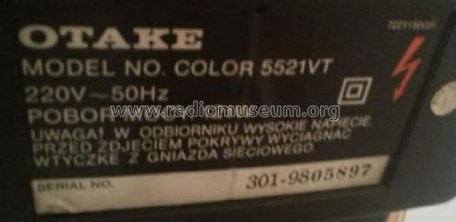 Otake Color 5521VT; Orion Electric Co., (ID = 1813338) Fernseh-E