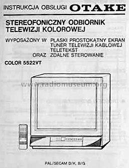 Otake Color 5522VT; Orion Electric Co., (ID = 1813053) Televisore