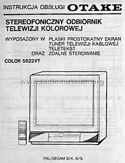 Otake Color 5522VT; Orion Electric Co., (ID = 1813053) Fernseh-E