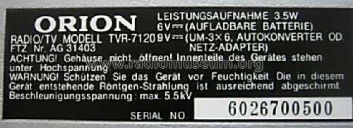 Mini-Fernseher & Radio TVR-7120; Orion Electric Co., (ID = 966617) TV-Radio