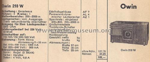 210W ; Owin; Hannover (ID = 1338152) Radio