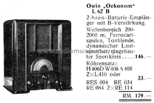 Oekonom L62B; Owin; Hannover (ID = 2670668) Radio