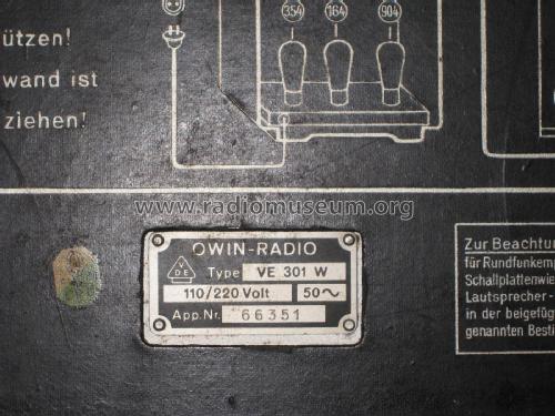 Volksempfänger VE301W; Owin; Hannover (ID = 1747821) Radio